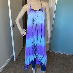 Blue/Purple Batik beach cover up